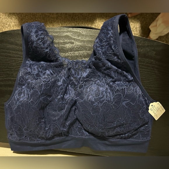 NWOT BREEZIES Navy Blue Lace Bralette -size xl - Picture 2 of 7